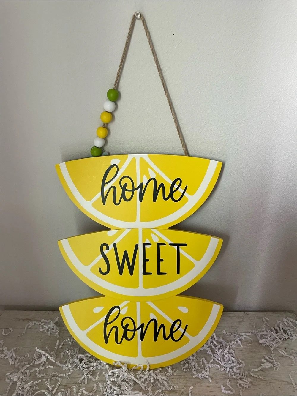 Home Sweet Home Yellow Lemon Slice Wall Hanging